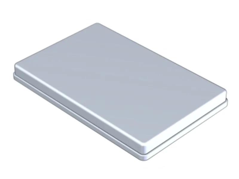 Aluminium anodisé couvercle (Format 28 x 18 x 1,9 cm) gris