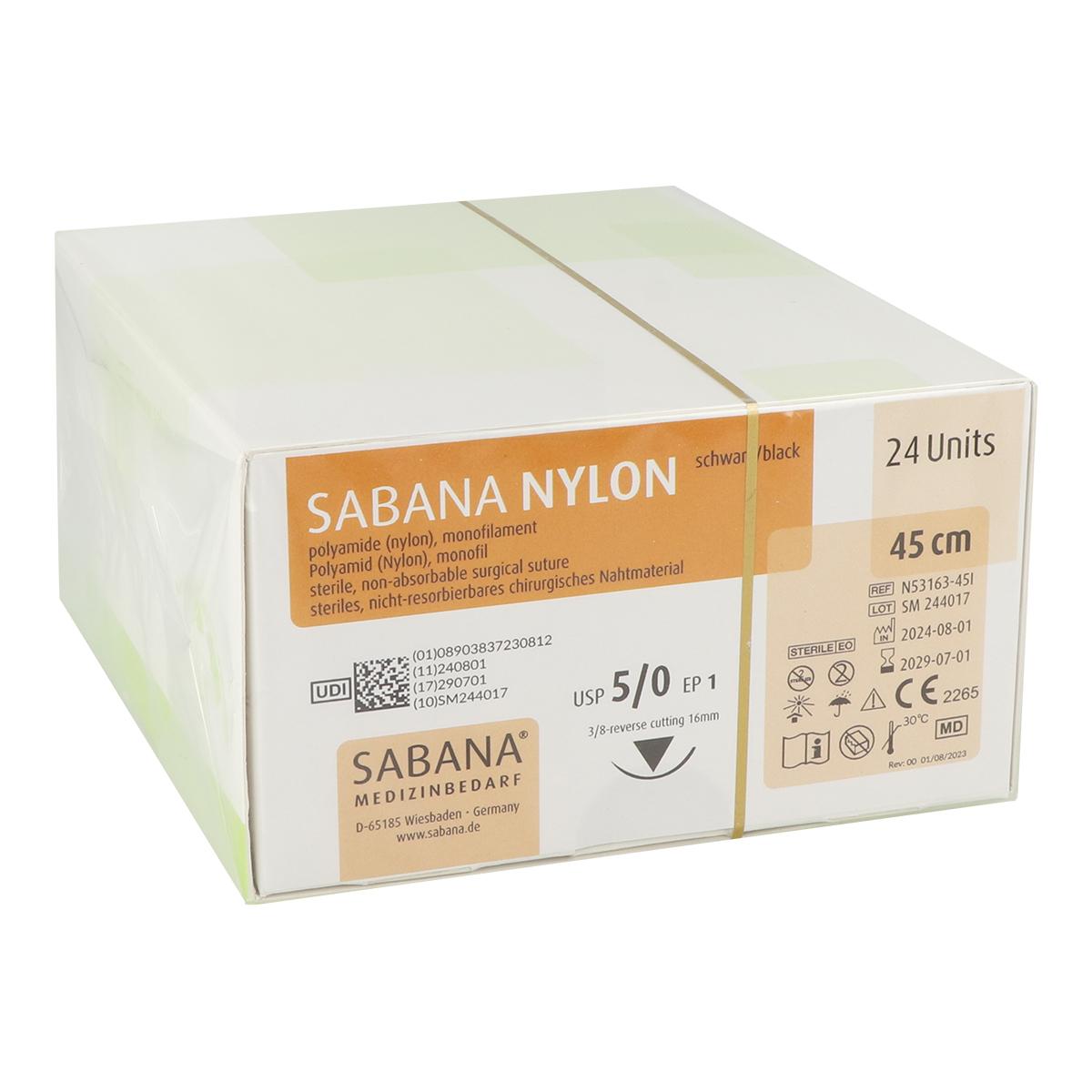 Sabana Nylon fil de suture DS-19 USP 4-0 triangulaire - 45 cm