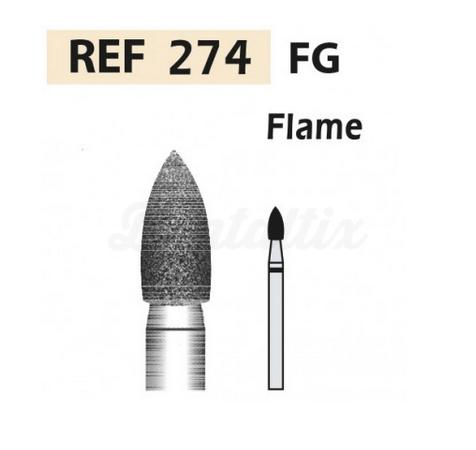 Fraise diamantée 274 FG en forme de flamme (5 pcs)