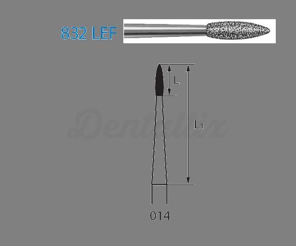 Fraise diamantée clinique 8832L pour Contre-angle (5unités)
