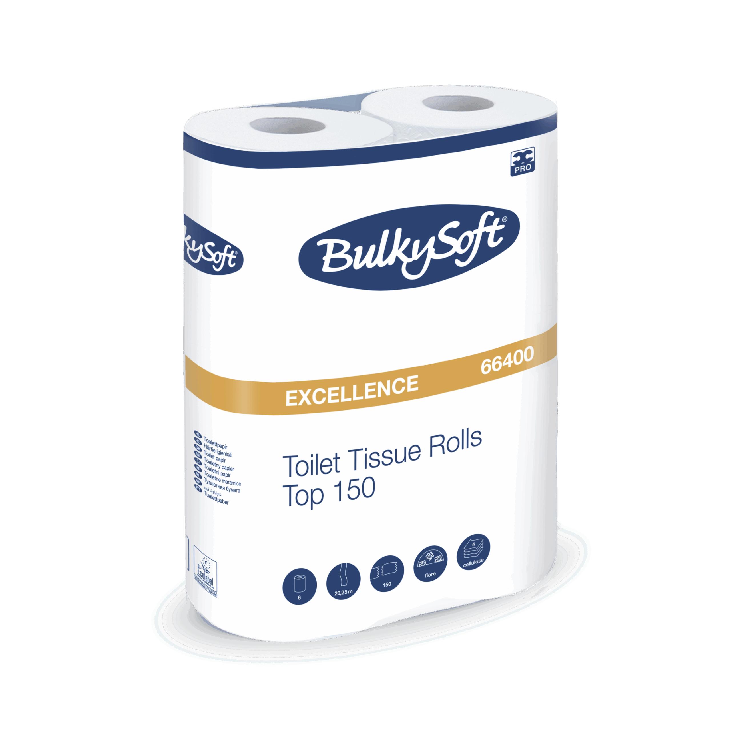 BulkySoft Excellence papier toilette 4 plis 150 feuilles (10 x 6 rouleaux)