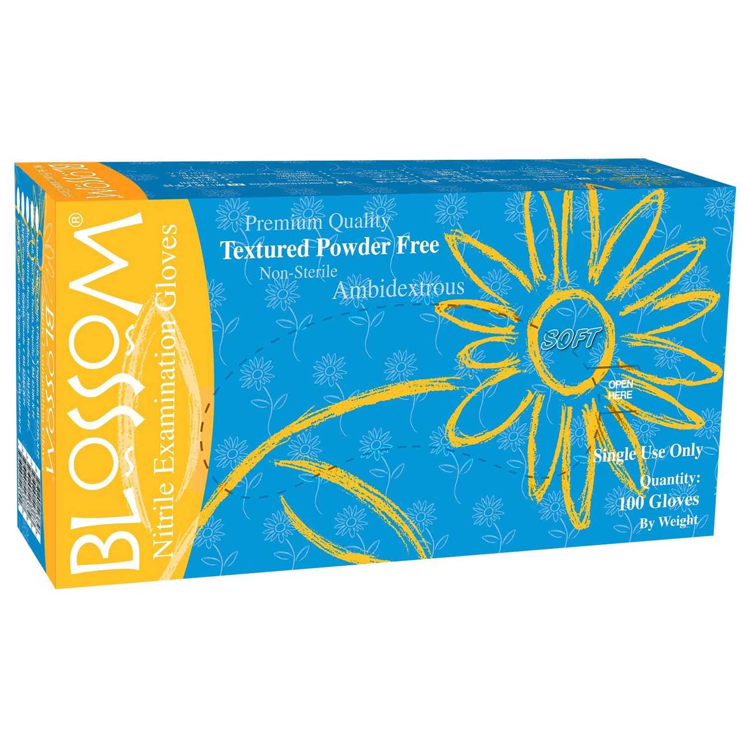 Blossom gants nitrile non poudrés Soft bleu (100 pcs)