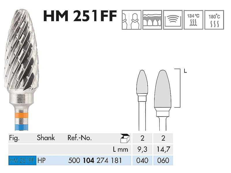 HM 251 FF fraise en carbure de tungstène