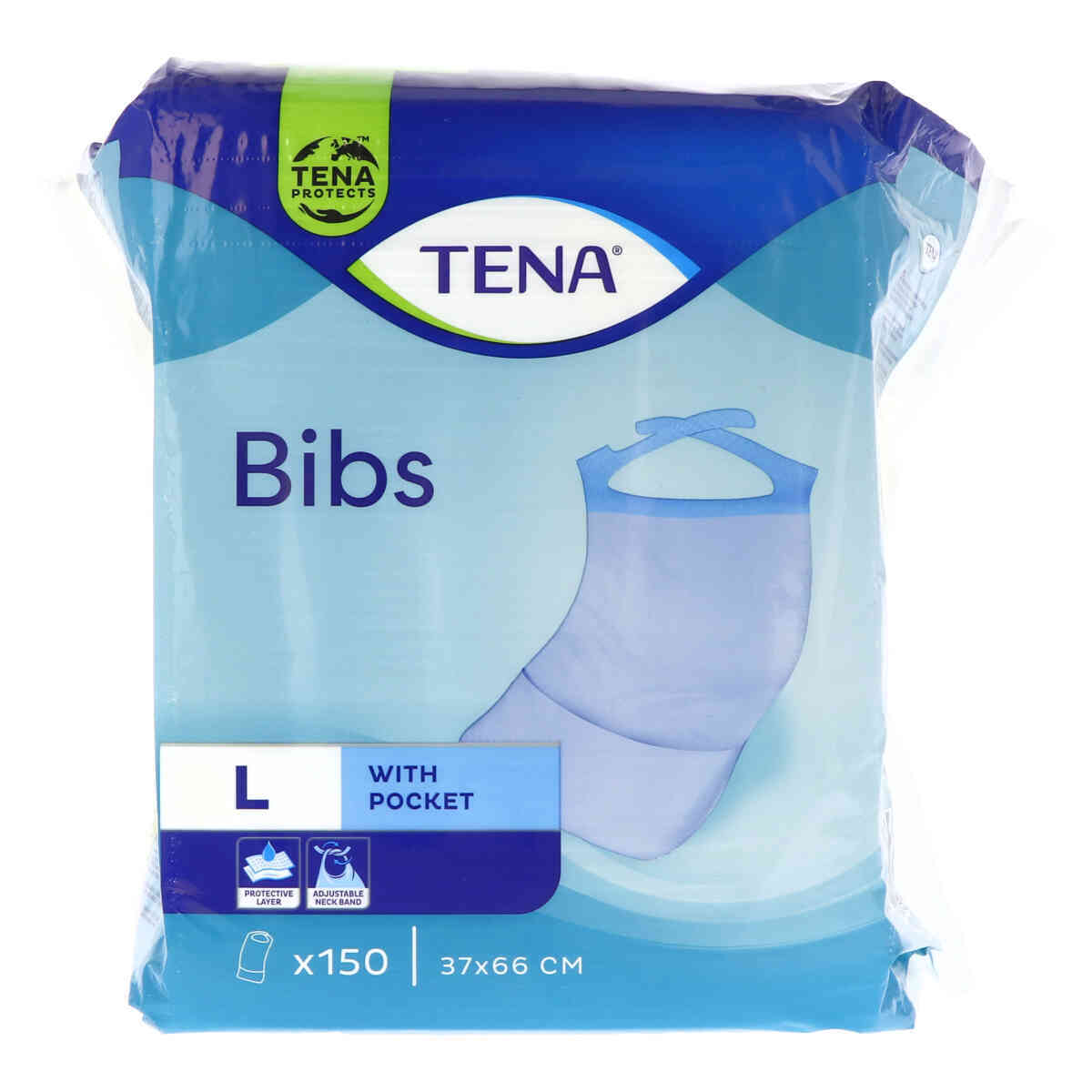 TENA Bavoirs kangourou 37x66cm (2 épaisseurs) blanc - 1x150pces