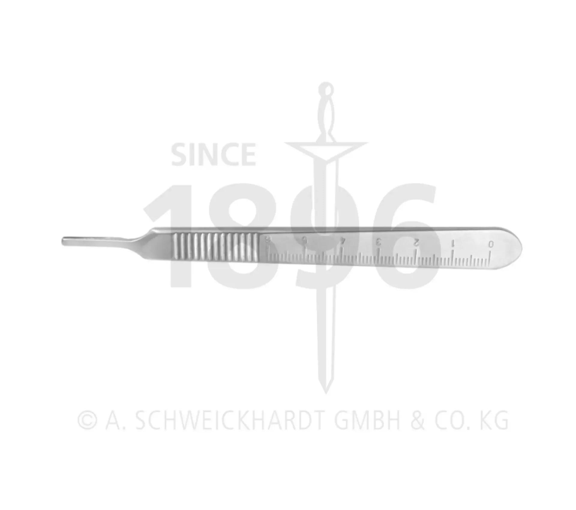 Manche de scalpel n° 3 avec règle graduée - 12,5 cm