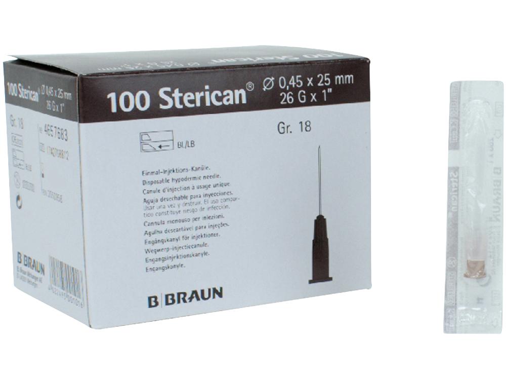 Sterican à usage unique 0,45x25 Gr.18 100p.