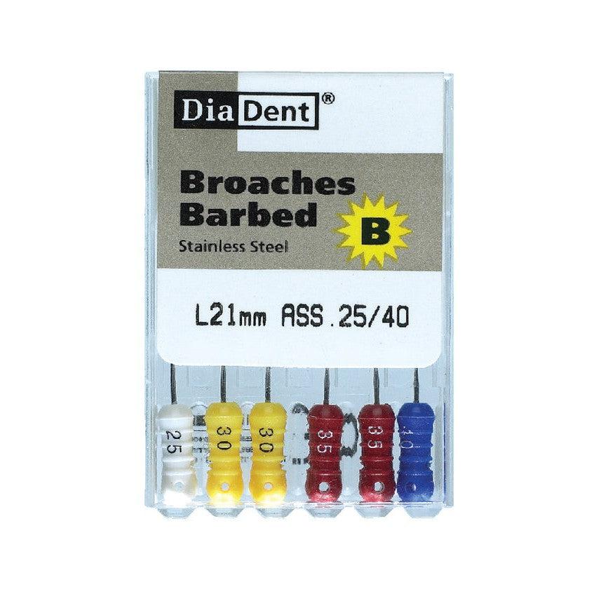 Tire-nerfs DiaDent Barbed Broaches #20-40 21/25 mm (6 pcs)