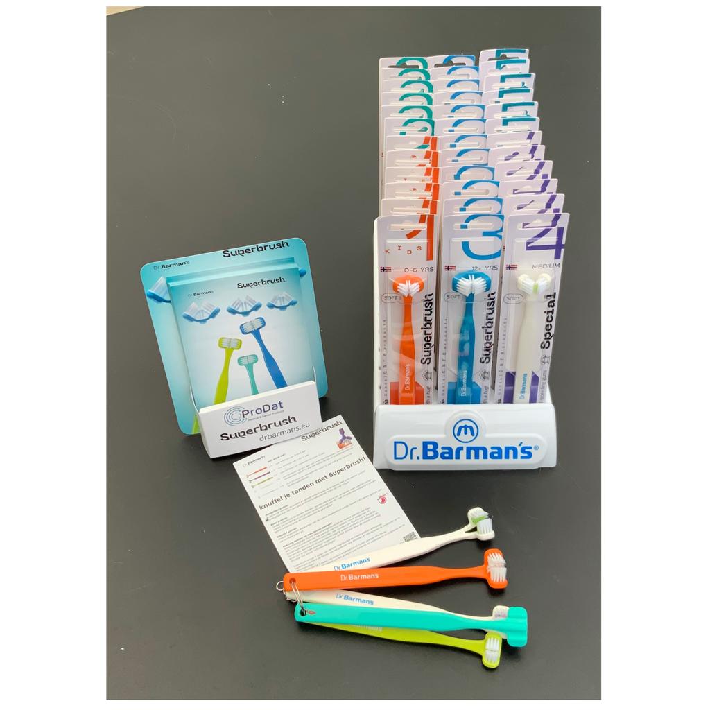 Dr. Barman's Superbrush Traypack 36 brosses à dents + accessoires