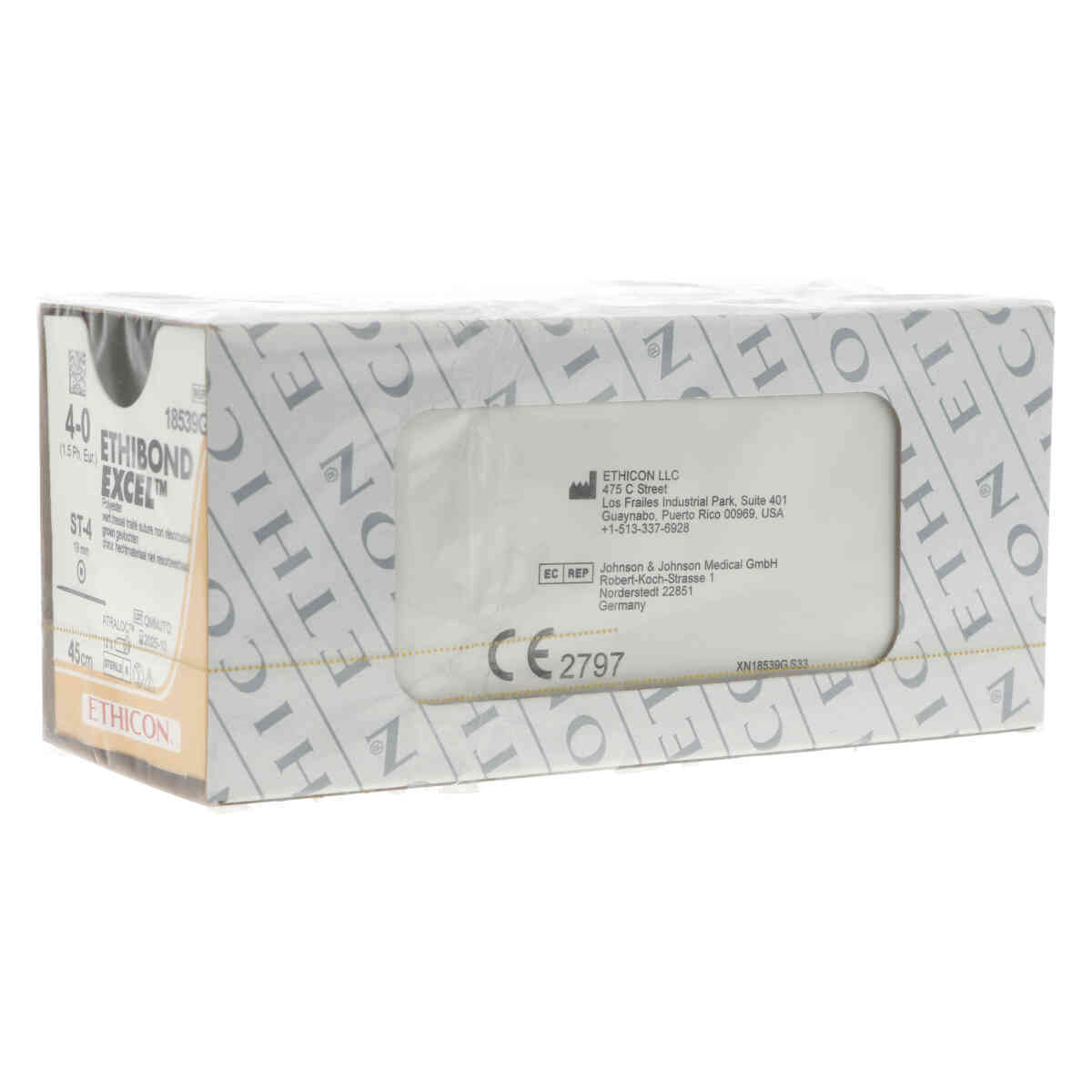 ETHIBOND EXCEL® fil de suture polyester 4-0 triangulaire 19mm - ST-4