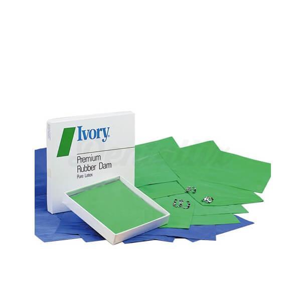 Ivory Rubber Dam: Digues en caoutchouc vertes (36 pcs)
