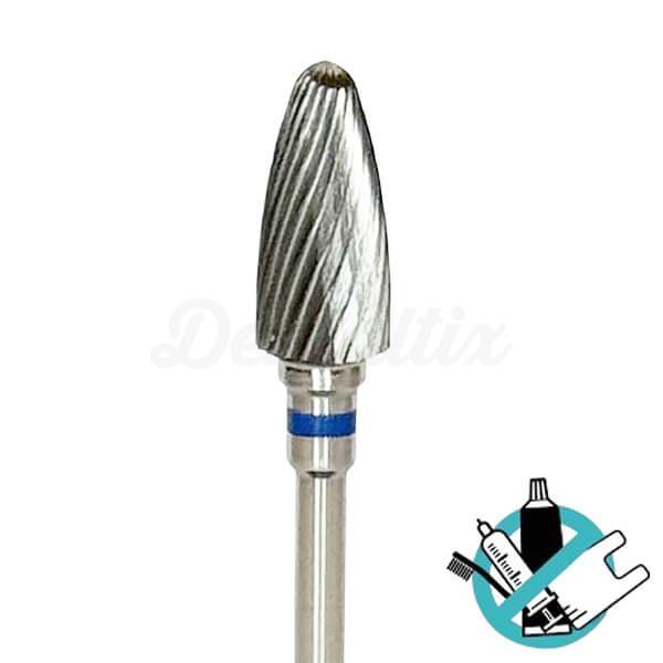 Fraise en carbure de tungstène PM à coupe plate en forme de ballon de rugby (1 pc)