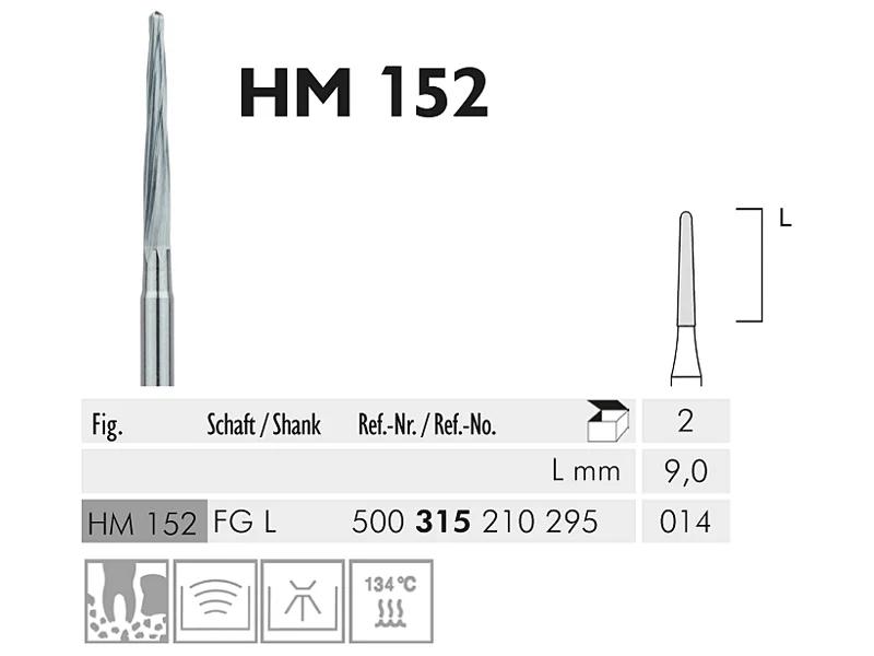 HM 152 FG L 014 fraise en carbure de tungstène chirurgical
