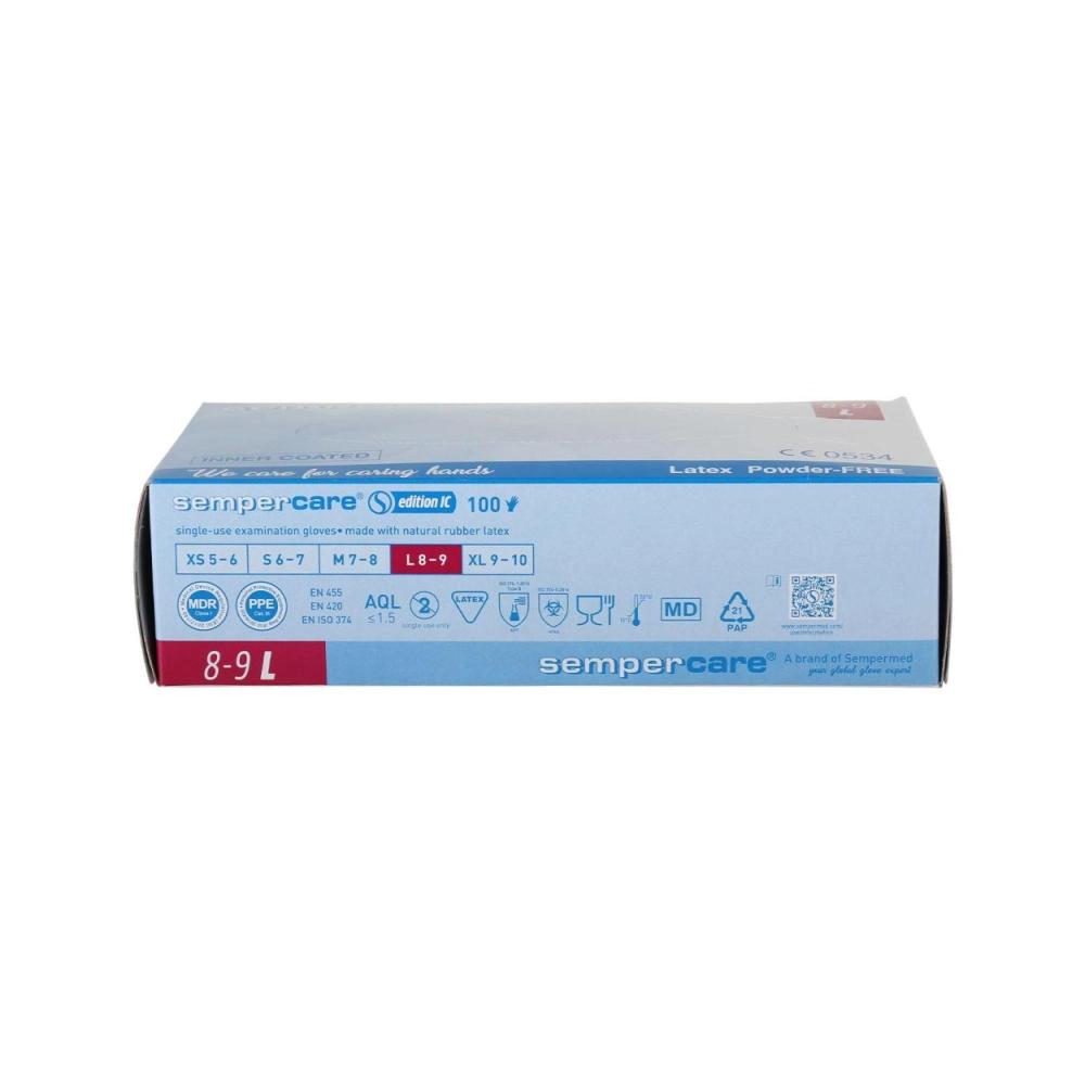Semperit Sempercare handschoenen Latex poedervrij large 100 stuks