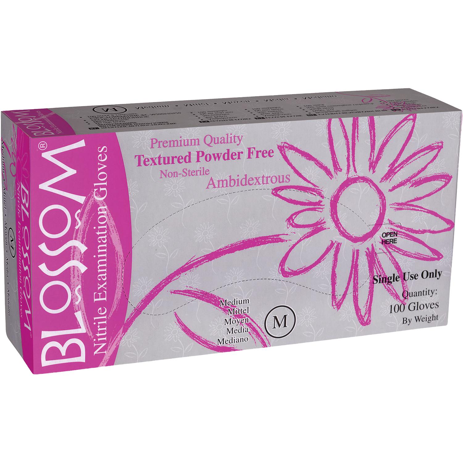 Blossom gants nitrile non poudrés roses (100 pcs)