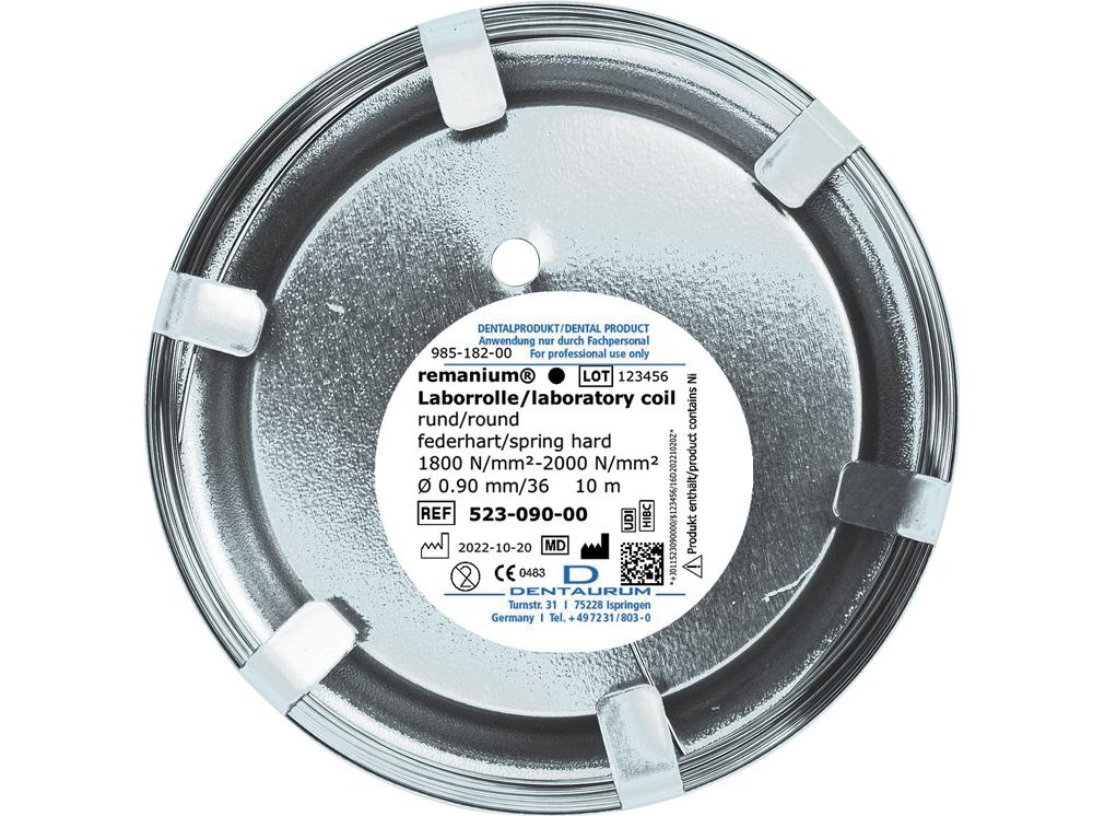 remanium® laboratoriumrol, rond 0,90 mm / 36, spring-hard