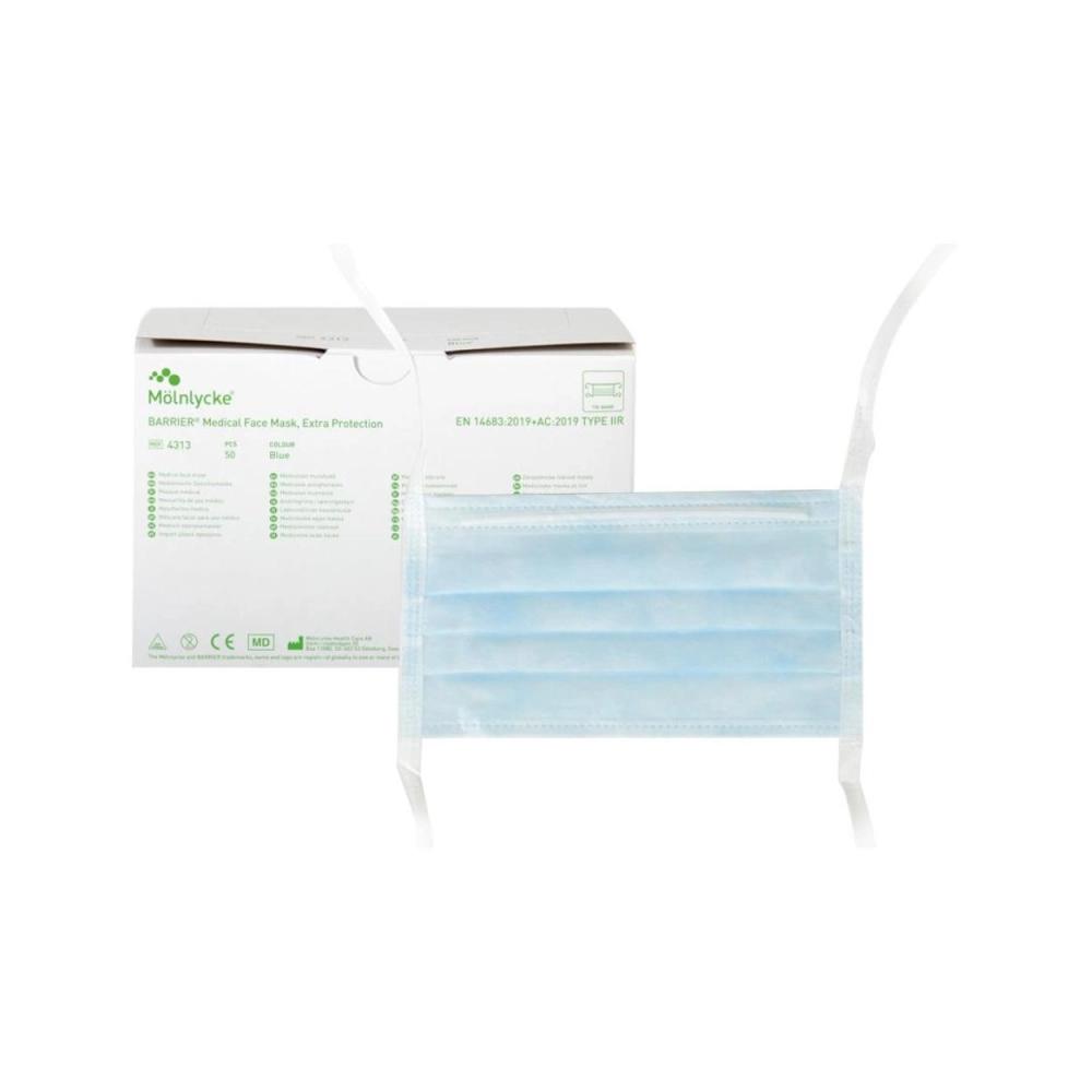 Mölnlycke Medical Face masks Type IIR avec cordelettes bleu 50 pcs