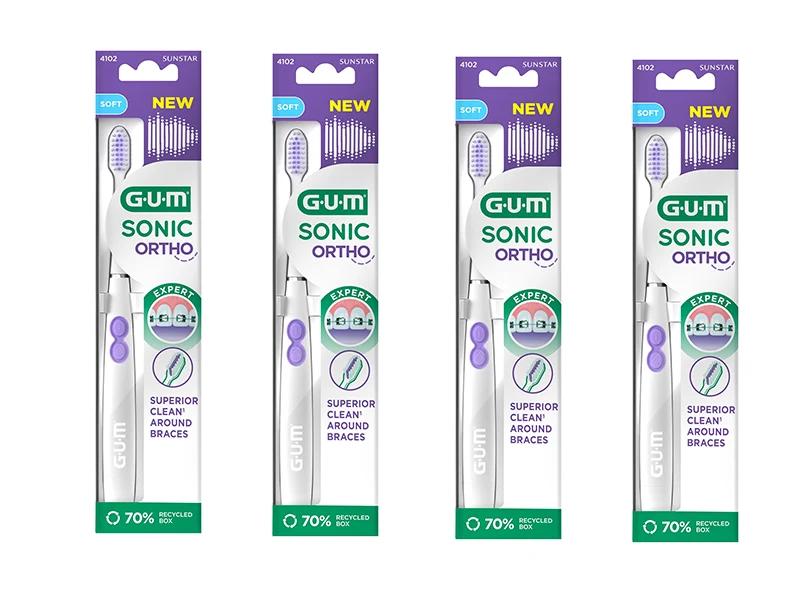 GUM® SONIC ORTHO Brosse à dents électrique à batterie