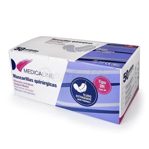 Rechthoekig blauw chirurgisch mondmasker (50 st.)