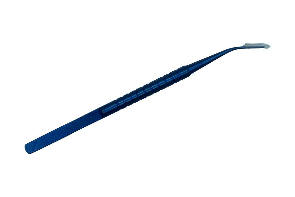Fijne chirurgische pincetten titanium gebogen ref. 1012-45b