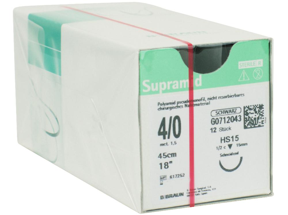 Supramide zwart HS15 4/0 45cm Dtz