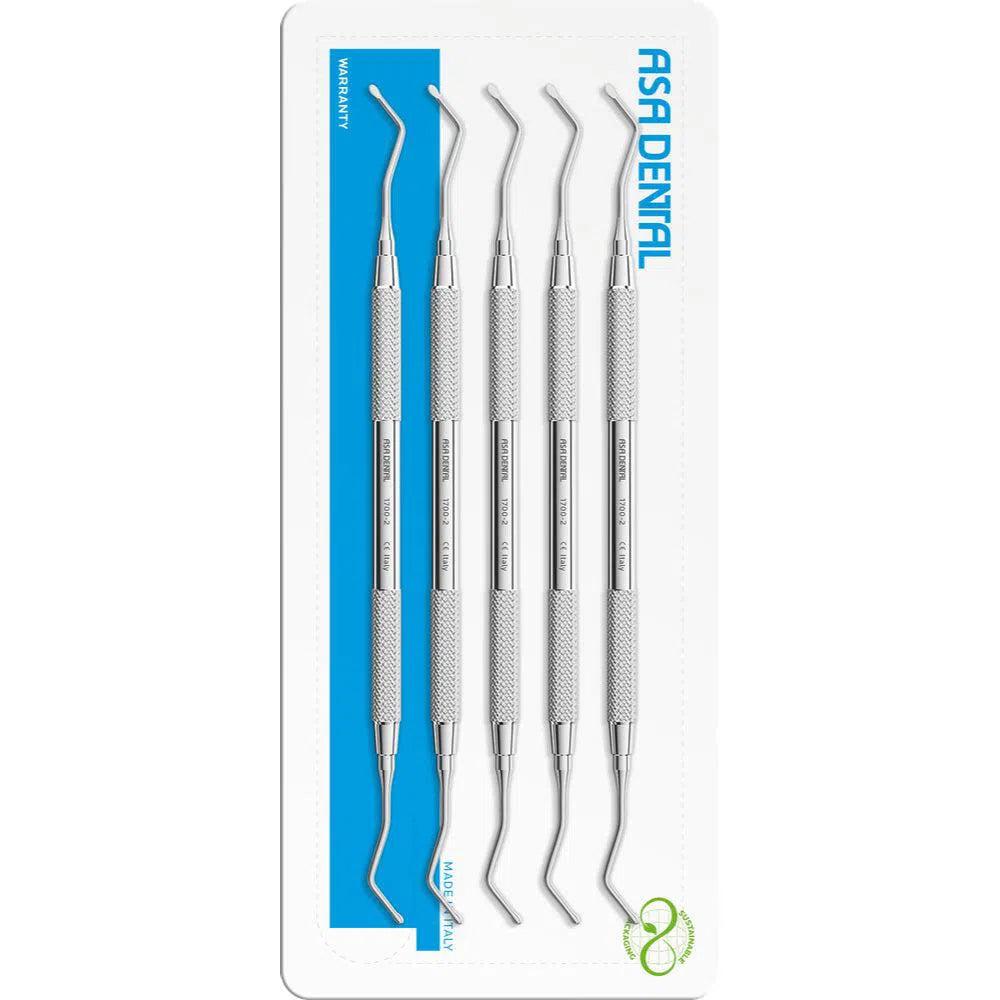 Asa Dental Set Excavator spoon (5 st.) #2 dubbeleindig