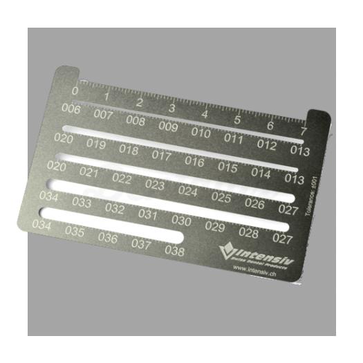 Carte de mesure pour Fraises dentaires 6100