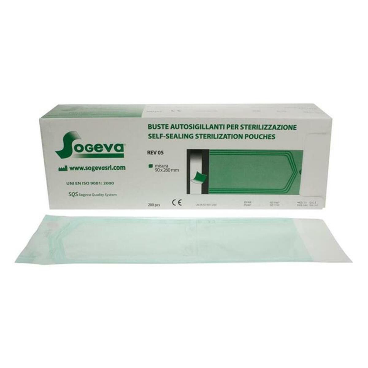 Sogeva Self-seal sachet autocollant - 90 x 230mm