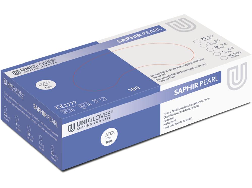 Nitril Saffier Parel L 100st