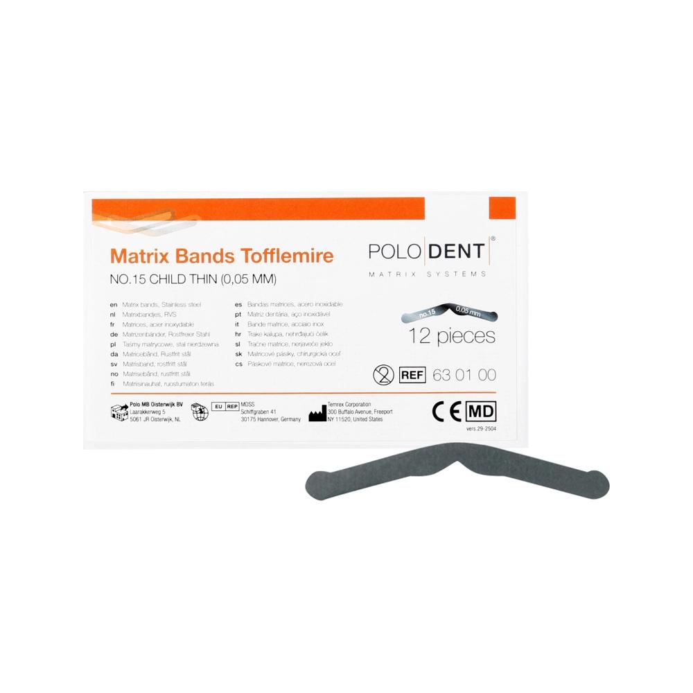 PoloDent Matrices no. 15Tofflemire fin 0,05 mm 12 pcs