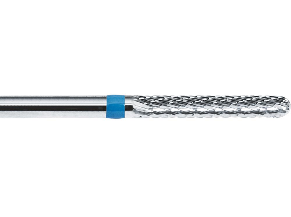 Fraise en carbure superdur, denture croisée, grossière, forme : cylindrique, face frontale arrondie