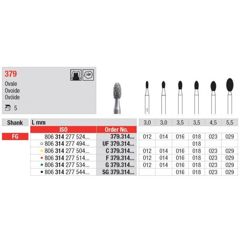 Edenta Diamantboor Eivormig FG 379.314.029