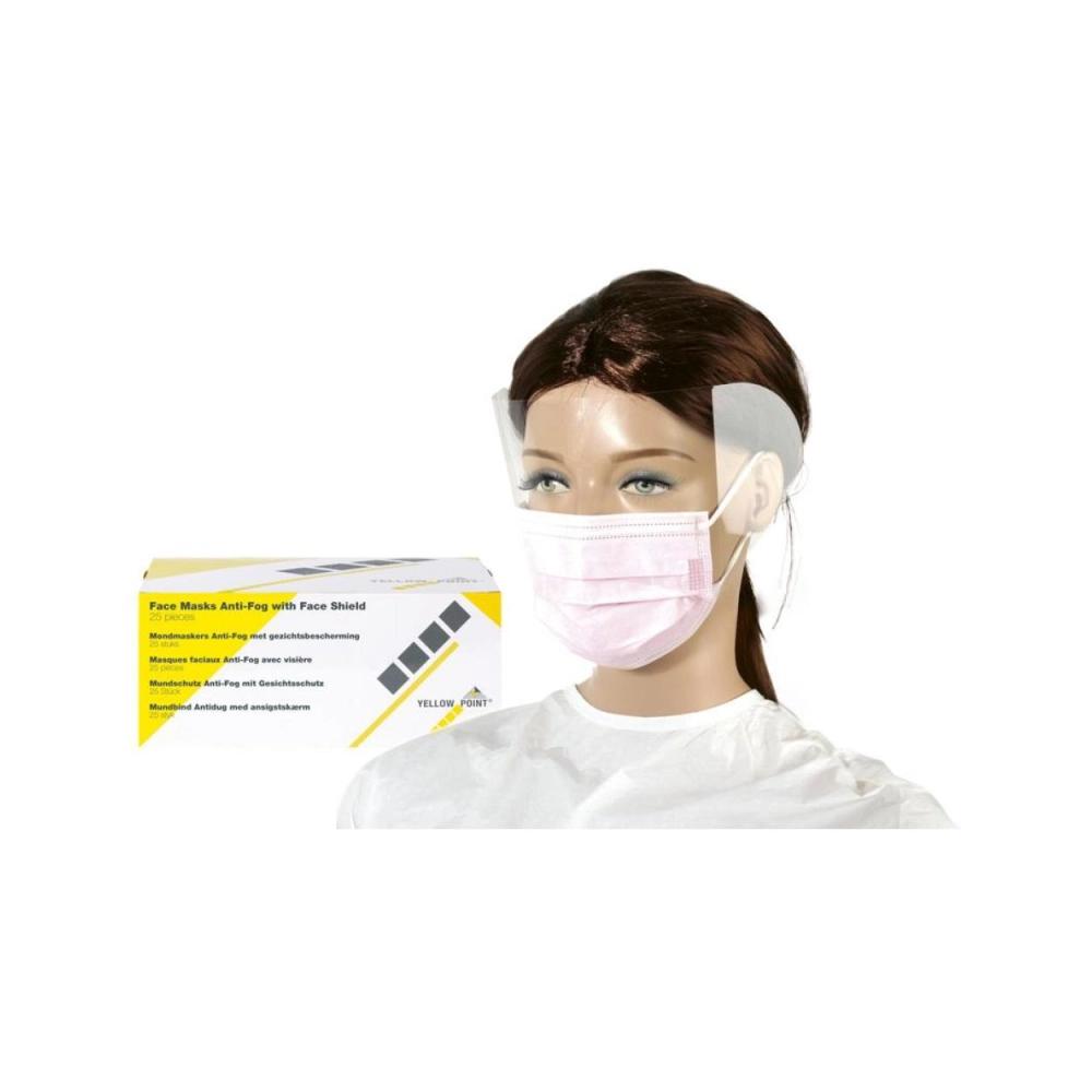 Y.P. masques Type IIR Anti-Fog + visière bleu 25 pcs
