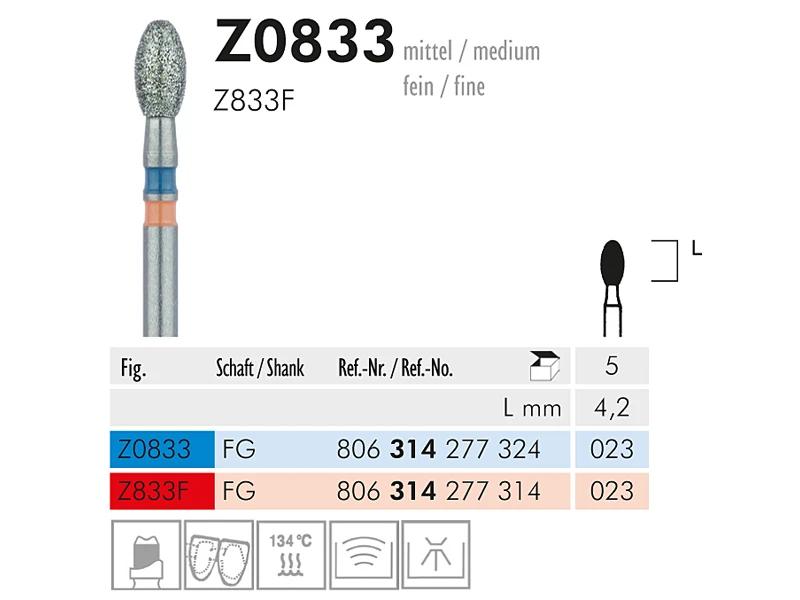 Z 0833 instrument diamanté pour zirconium