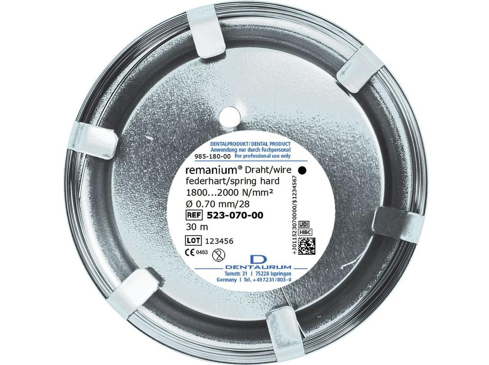 remanium® laboratoriumrol, rond 0,70 mm / 28, spring-hard