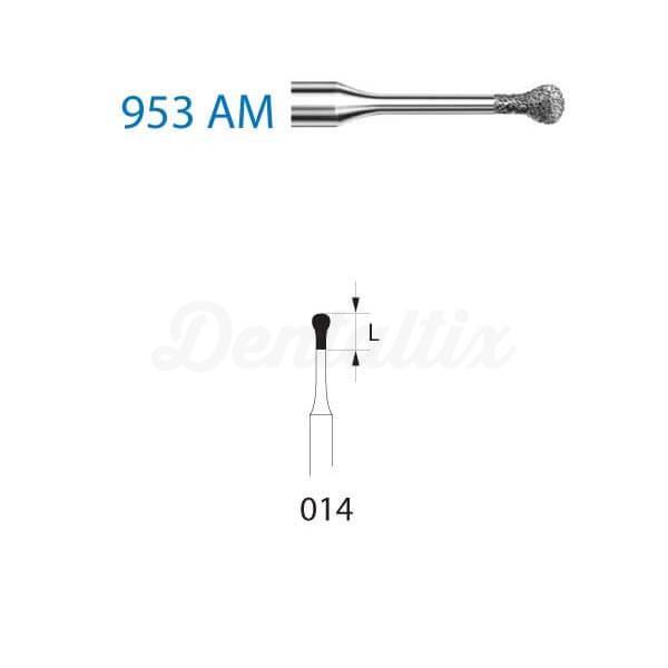Fraise diamantée clinique 953AM pour turbine (5unités)