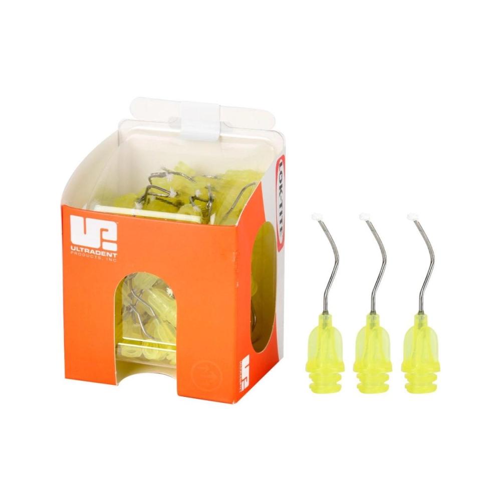 Ultradent Metal Dento-Infusor-Tip avec Comfort Hub jaune 100 pcs