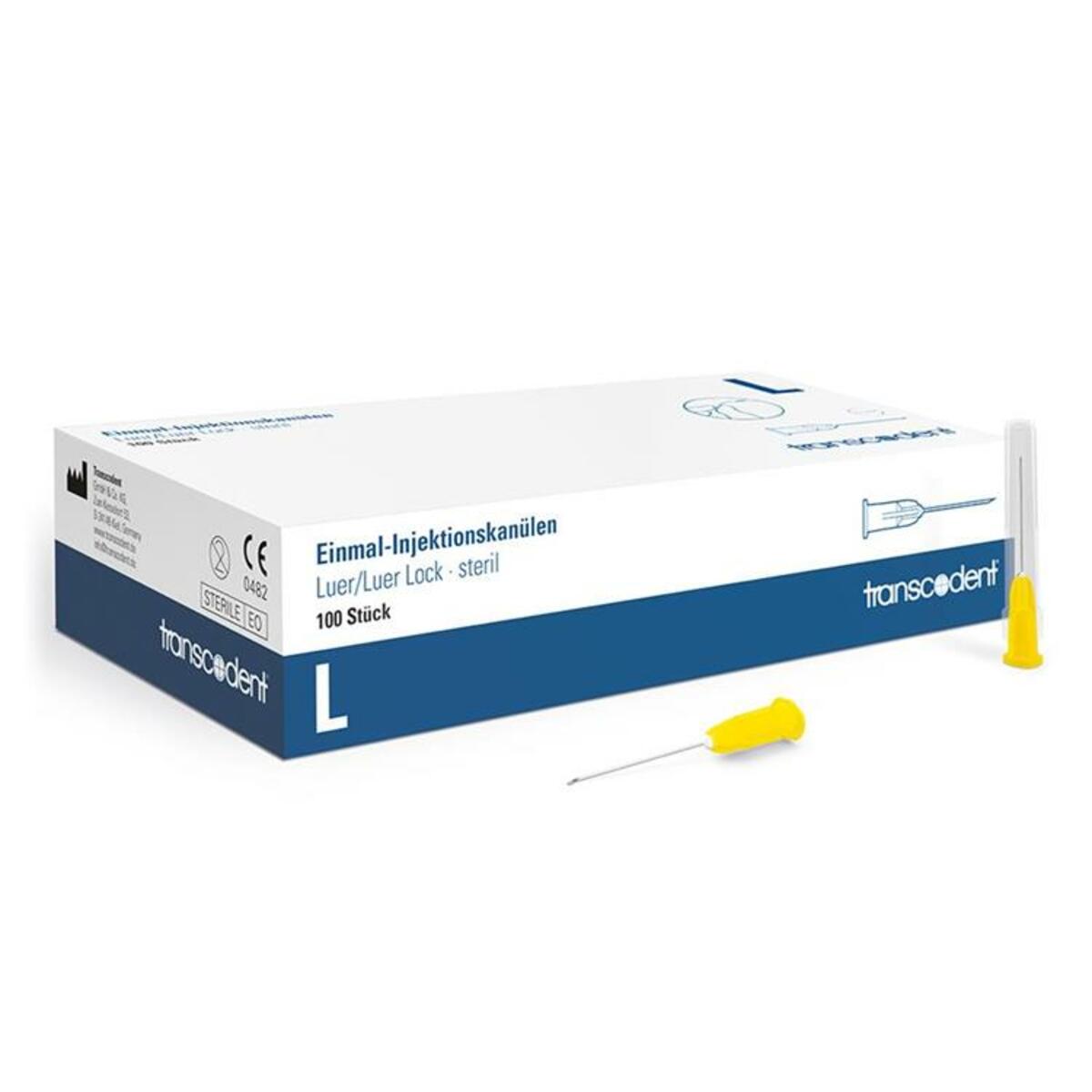 Transcodent canules d'injection Luer G30 Courtes jaunes