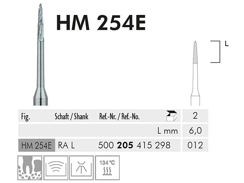 HM 254 E CA L 012 fraise en carbure de tungstène chirurgical