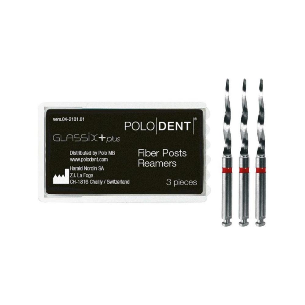 PoloDent Glassix +Plus Fiber Posts Reamers no.3 1,8-0,9 mm 3 pcs