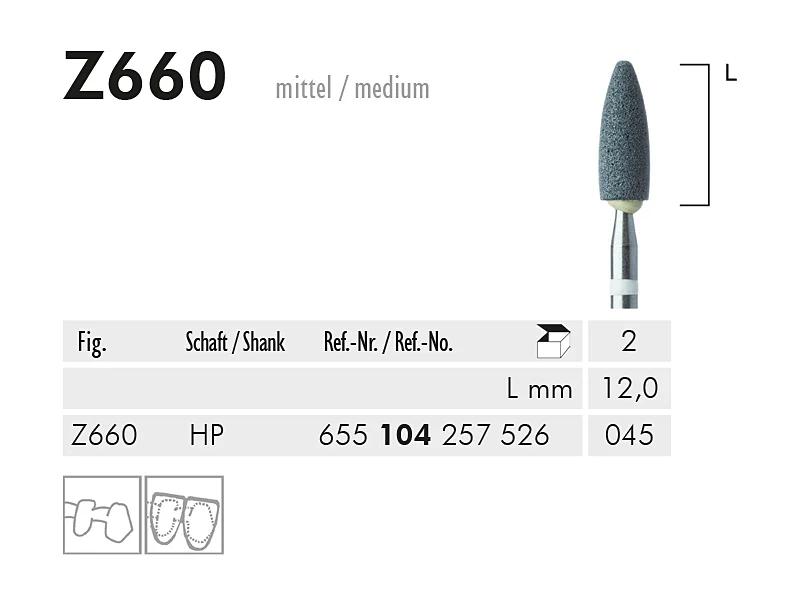 Z 660 HP pointe à polir pour oxyde de zirconium