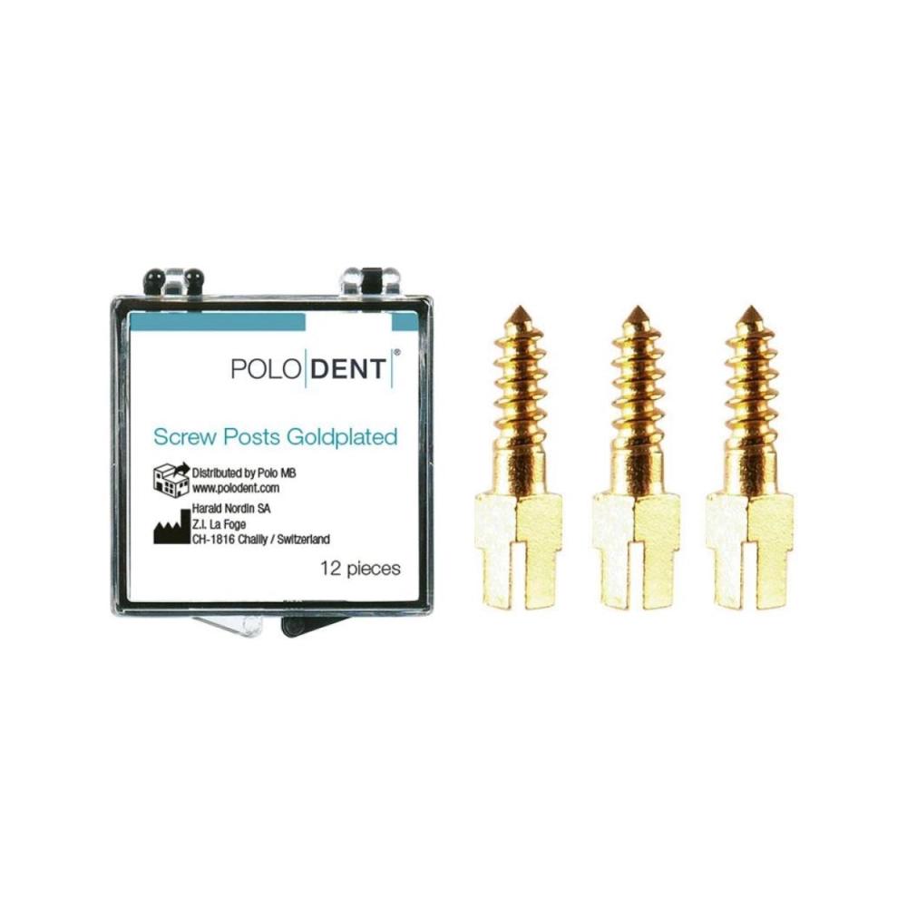 P.D. screw posts plaqués or S-4 12 pcs