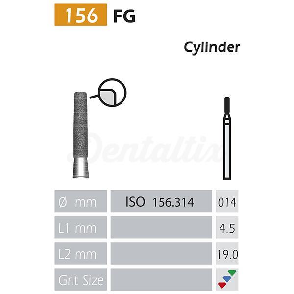 Fraise diamantée 156 FG cylindrique (5 pièces)