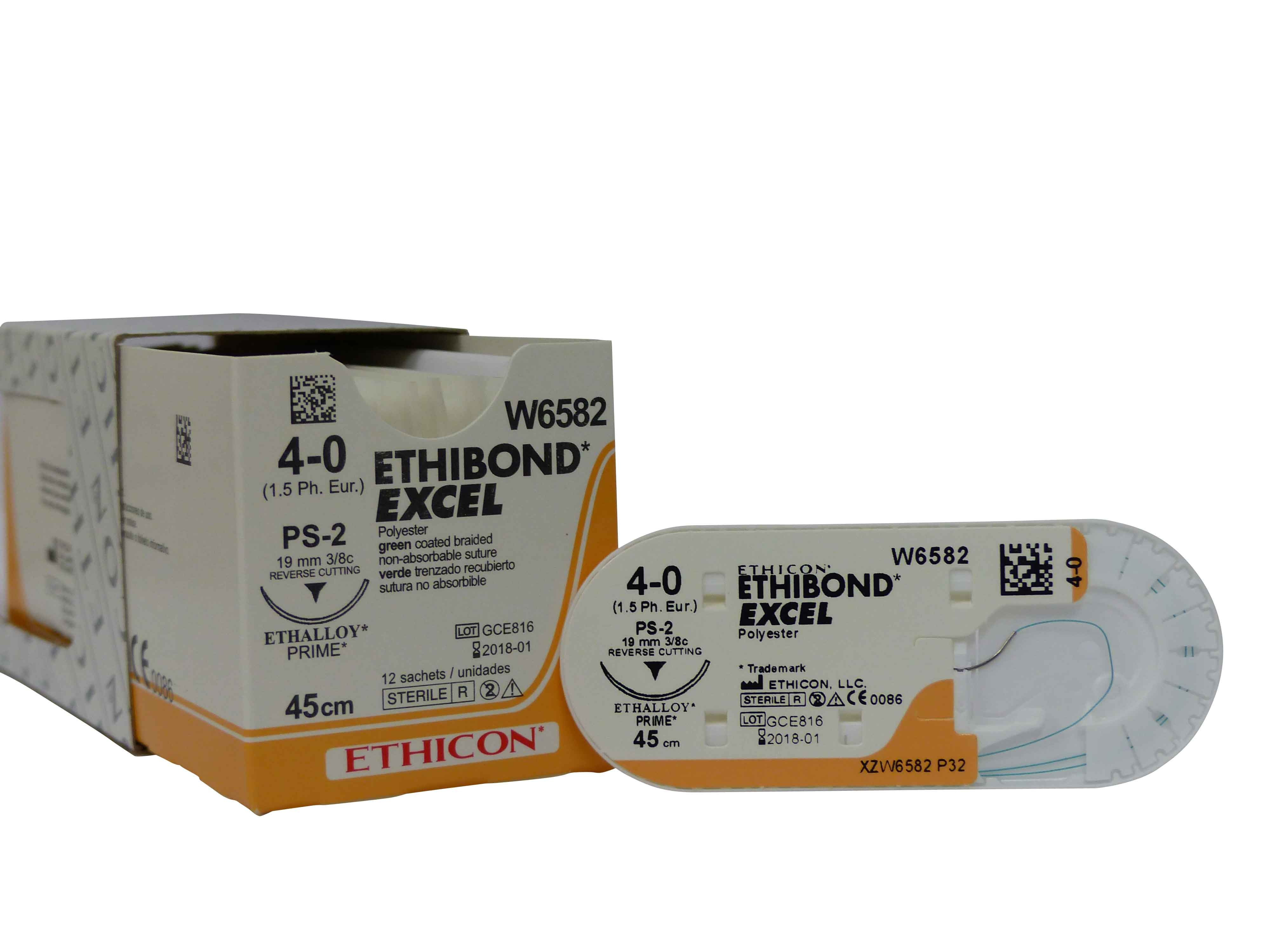 FIL DE SUTURE ETHIBOND - LA BOITE DE 12 UNITES- FIL 4/0- AIGUILLE MULTIPASS
