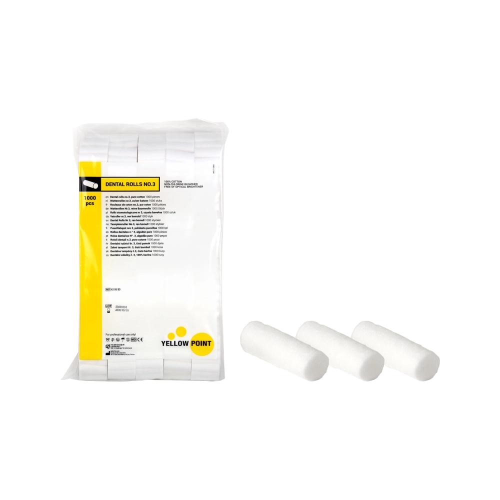 Yellow P. roul. de coton no.3 1000 pcs