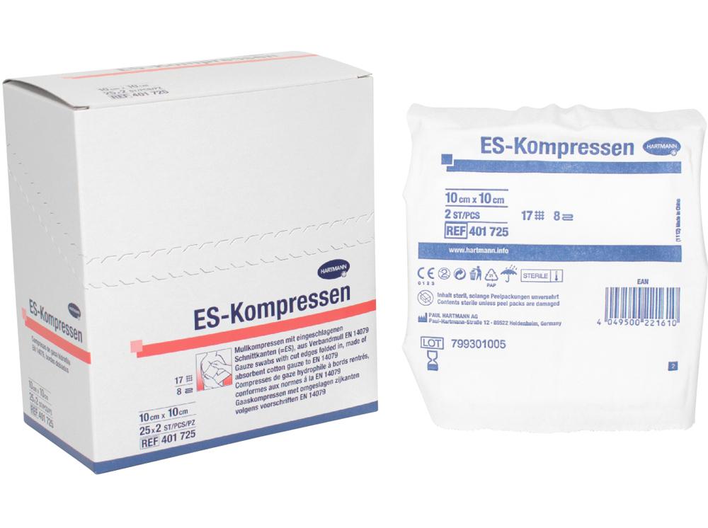 E-flat kompressen 10x10cm steriel 8F Ap