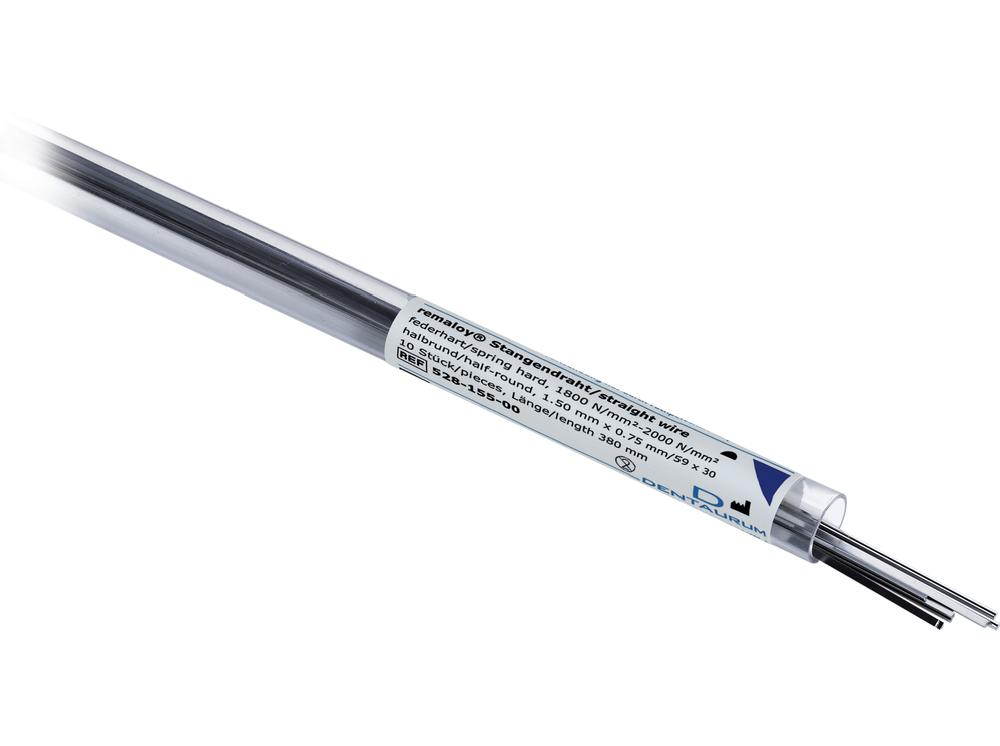 remaloy® staafdraad, halfrond 1,50 mm x 0,75 mm / 59 x 30, spring-hard