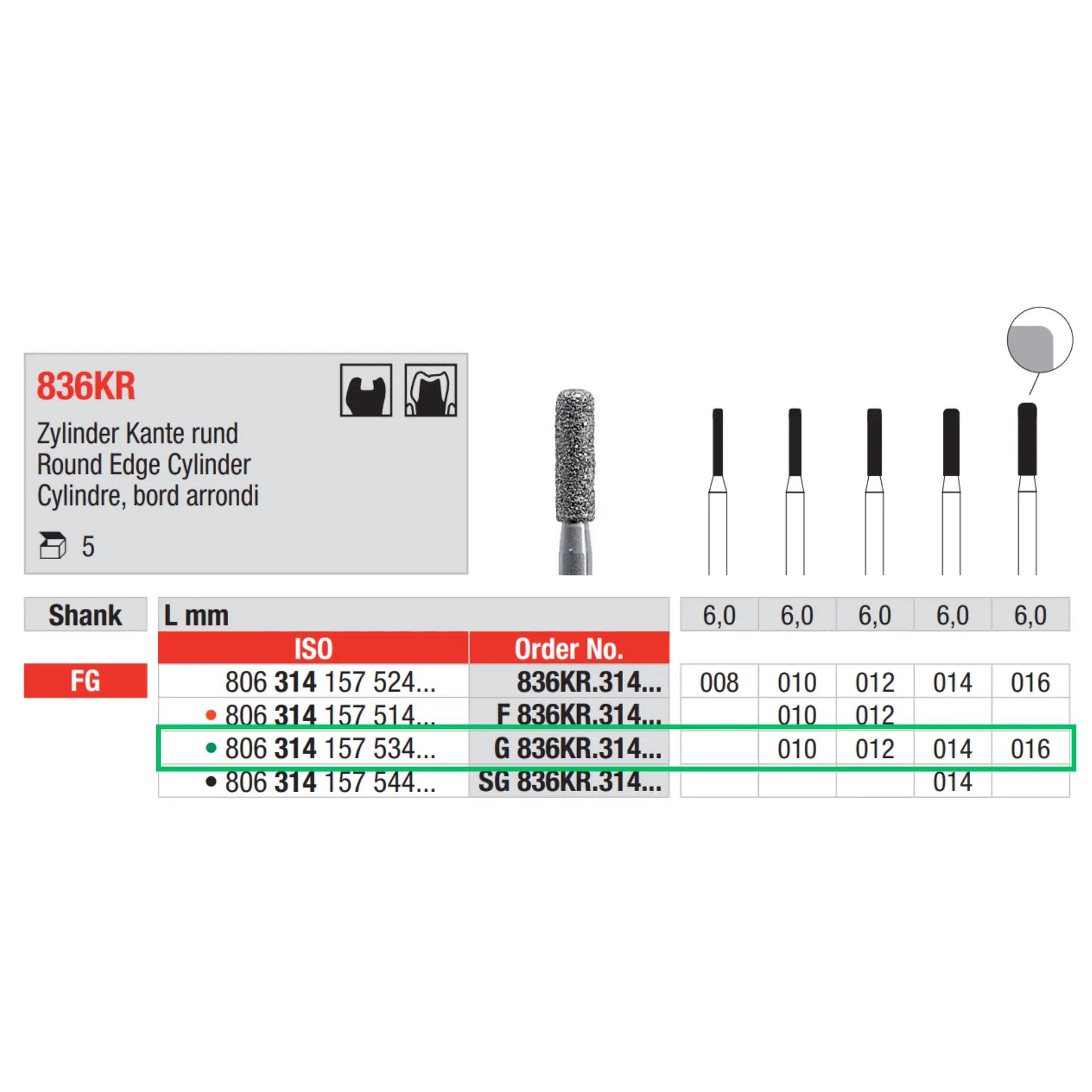Diamant - Cilinder, afgeronde randen #836KR FG (5)
