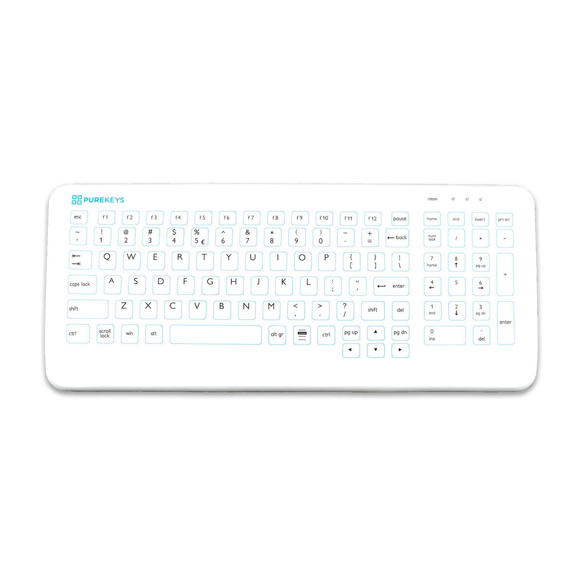Purekeys Clavier médical compact - blanc