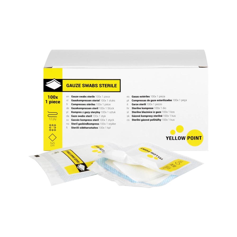 Yellow Point compresses tissées stériles 5x5 cm 100x 1 pcs