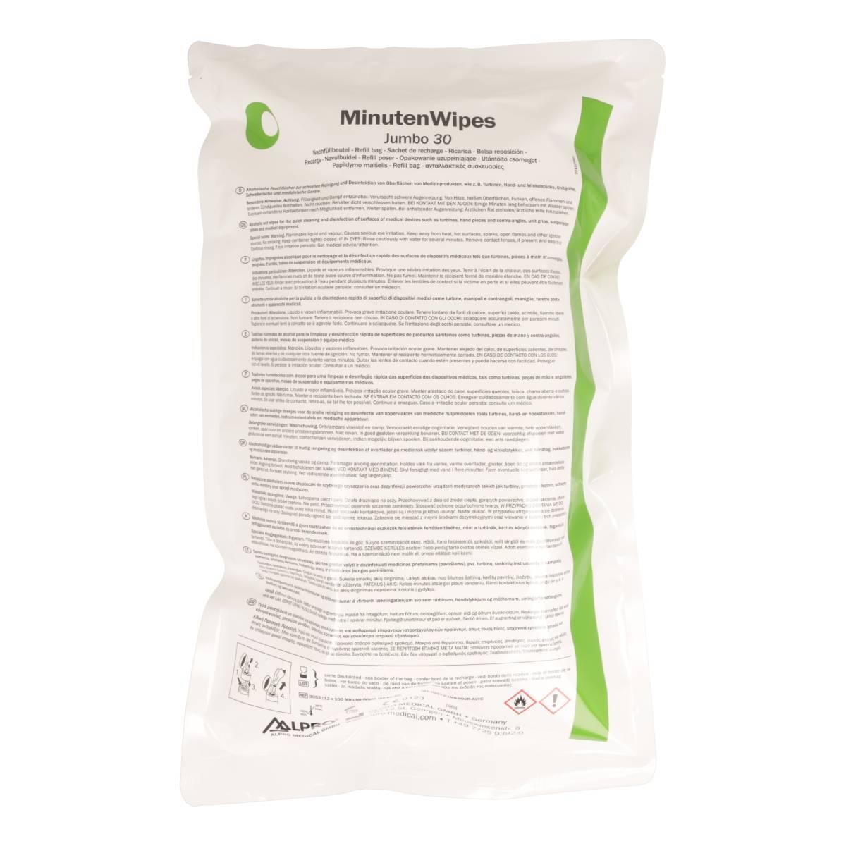 Alpro MinutenWipes Jumbo 30 recharge - 12x100 pces